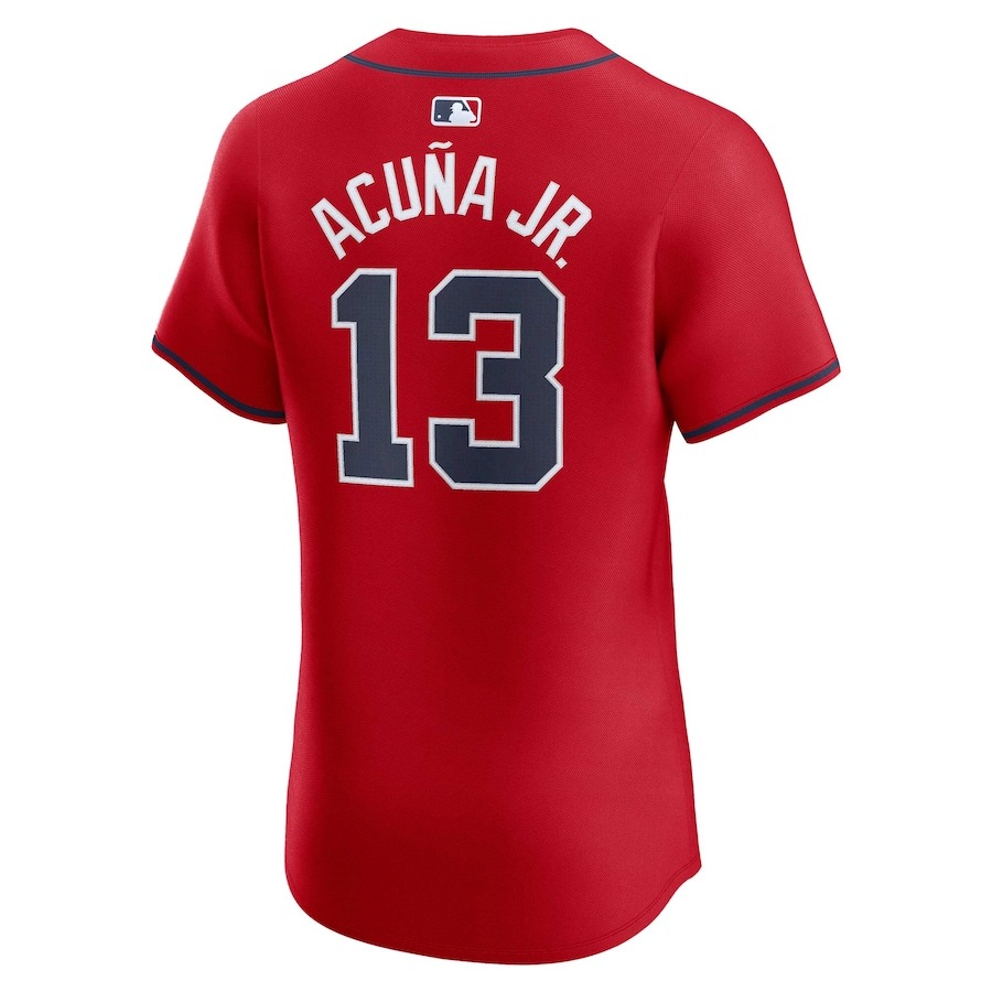Men's Atlanta Braves Ronald Acuña Jr. Nike Red Alternate Elite Player Jersey - ujerseystore