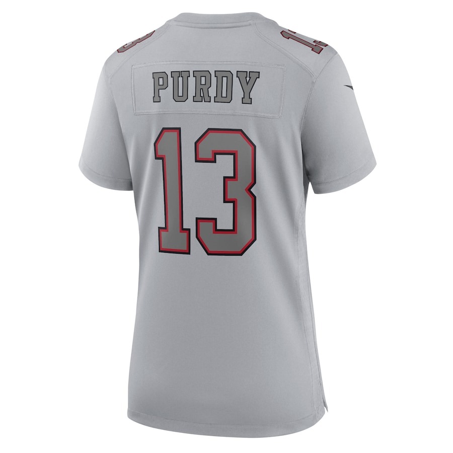 Women's San Francisco 49ers Brock Purdy Nike Gray Super Bowl LVIII Atmosphere Fashion Game Jersey - ujerseystore