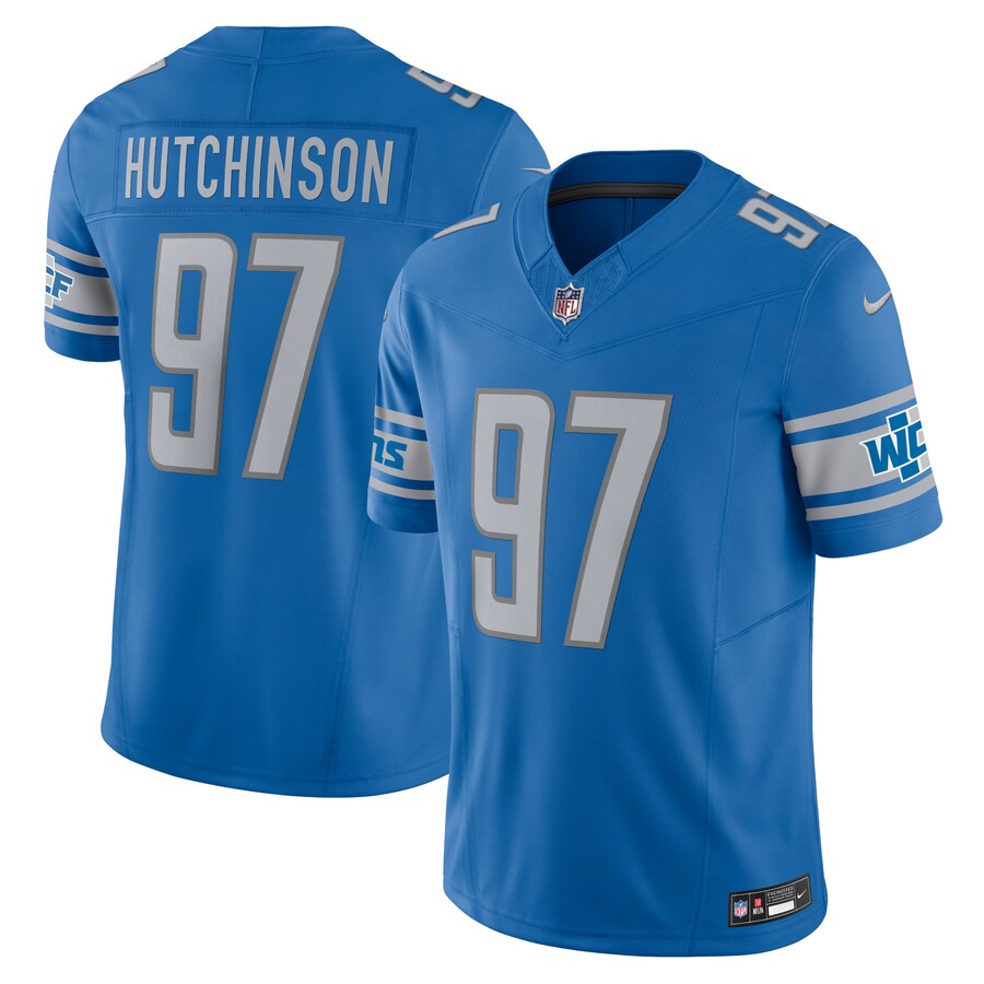 Men's Detroit Lions Aidan Hutchinson Nike Blue Vapor F.U.S.E. Limited Jersey - ujerseystore