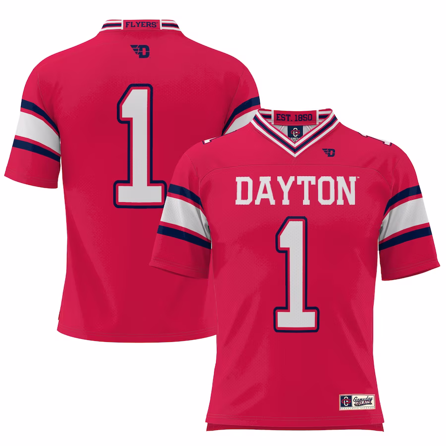 #1 Dayton Flyers GameDay Greats Football Jersey – Red - ujerseystore