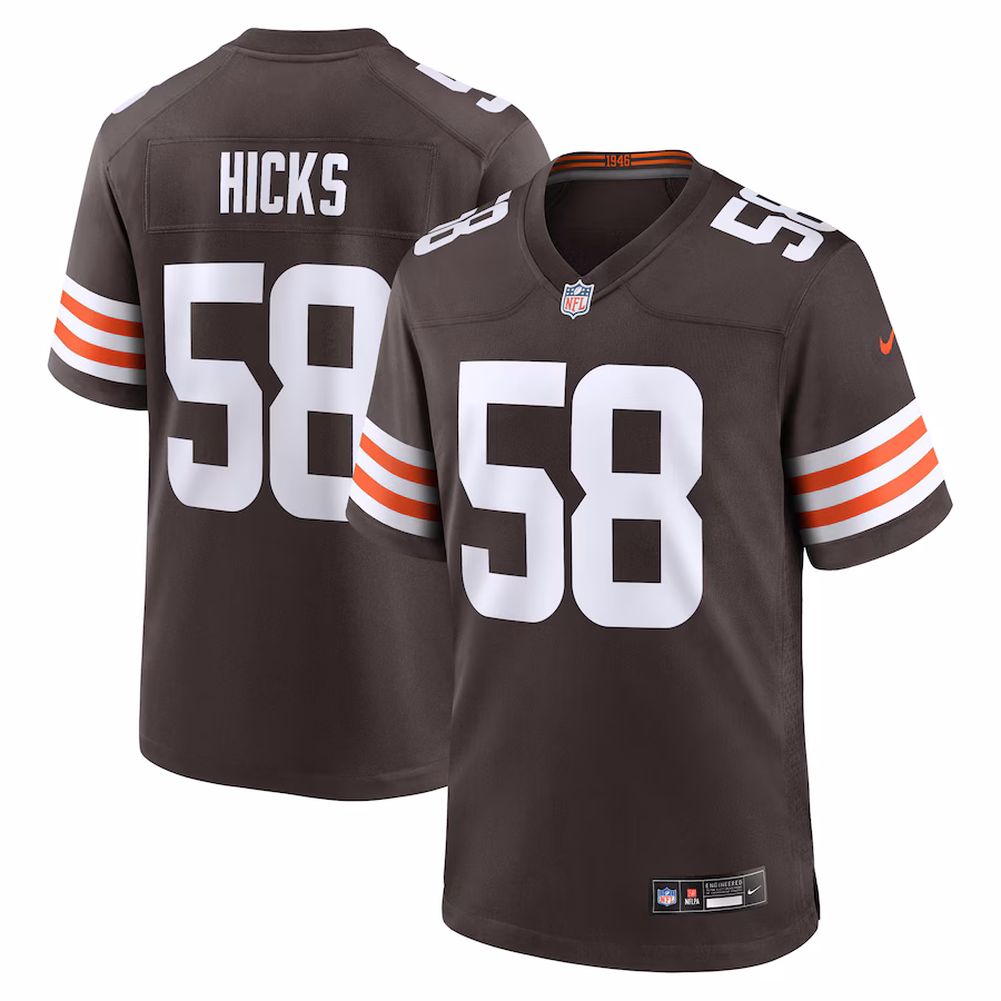 Men's Cleveland Browns Jordan Hicks Nike  Brown  Game Jersey - ujerseystore