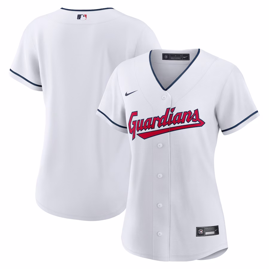 Women's Cleveland Guardians Nike White Home Blank Replica Jersey - ujerseystore