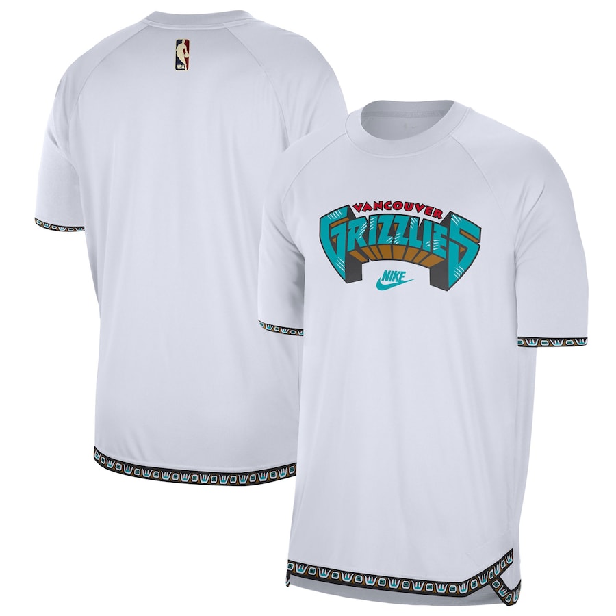 Men's Memphis Grizzlies  Nike White 2024/25 Classic Edition Pregame Shooting T-Shirt - ujerseystore