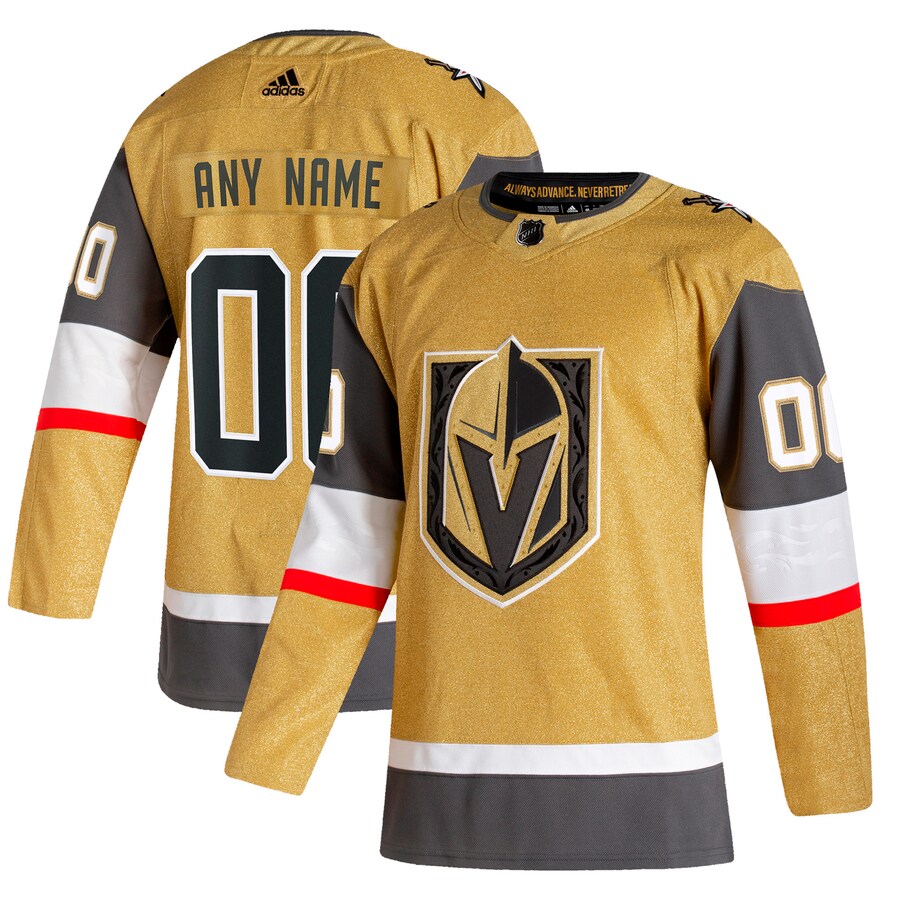 Men's Vegas Golden Knights adidas Gold Home Authentic Custom Jersey - ujerseystore
