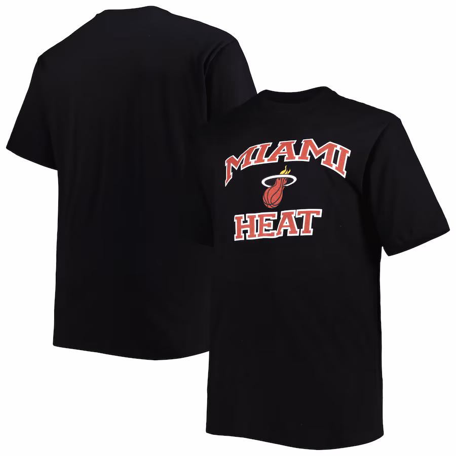 Men's Miami Heat Black Big & Tall Heart & Soul T-Shirt - ujerseystore