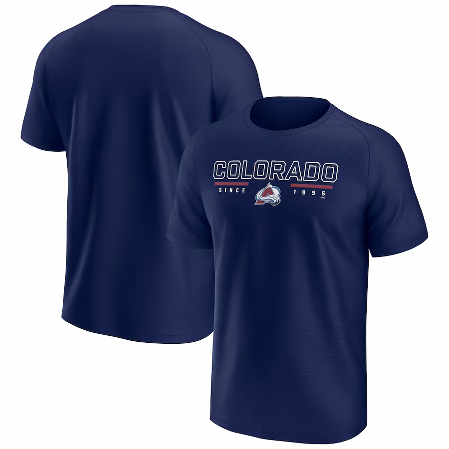 Men's Colorado Avalanche Fanatics Navy Established Raglan T-Shirt - ujerseystore