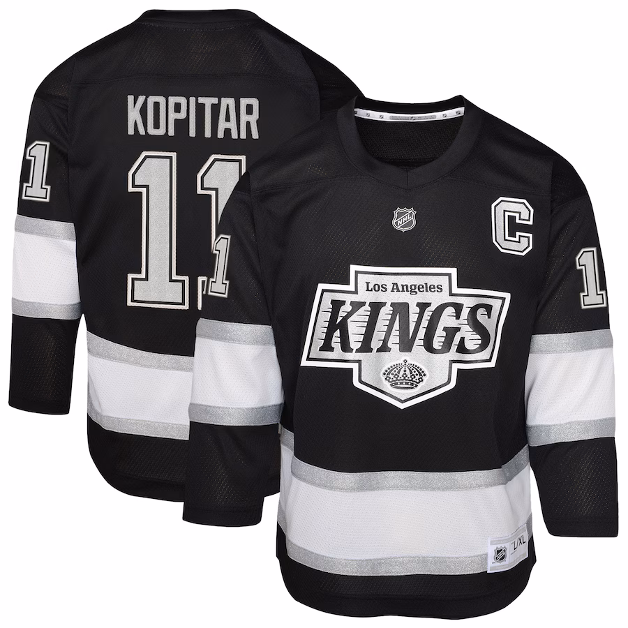 Youth Los Angeles Kings Anze Kopitar Black Replica Player Jersey - ujerseystore