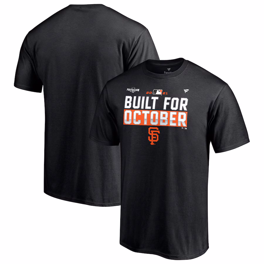 Men's San Francisco Giants Fanatics Black 2021 Postseason Locker Room T-Shirt - ujerseystore