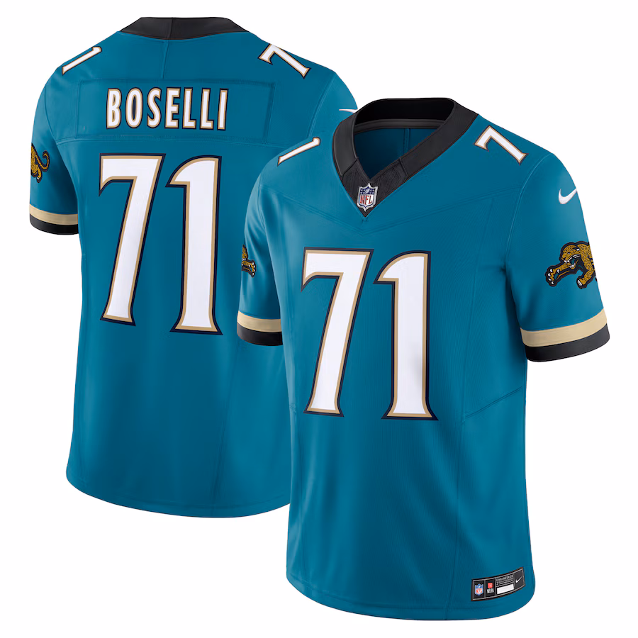 Men's Jacksonville Jaguars Tony Boselli Nike Teal Prowler Throwback Vapor F.U.S.E. Limited Retired Player Jersey - ujerseystore
