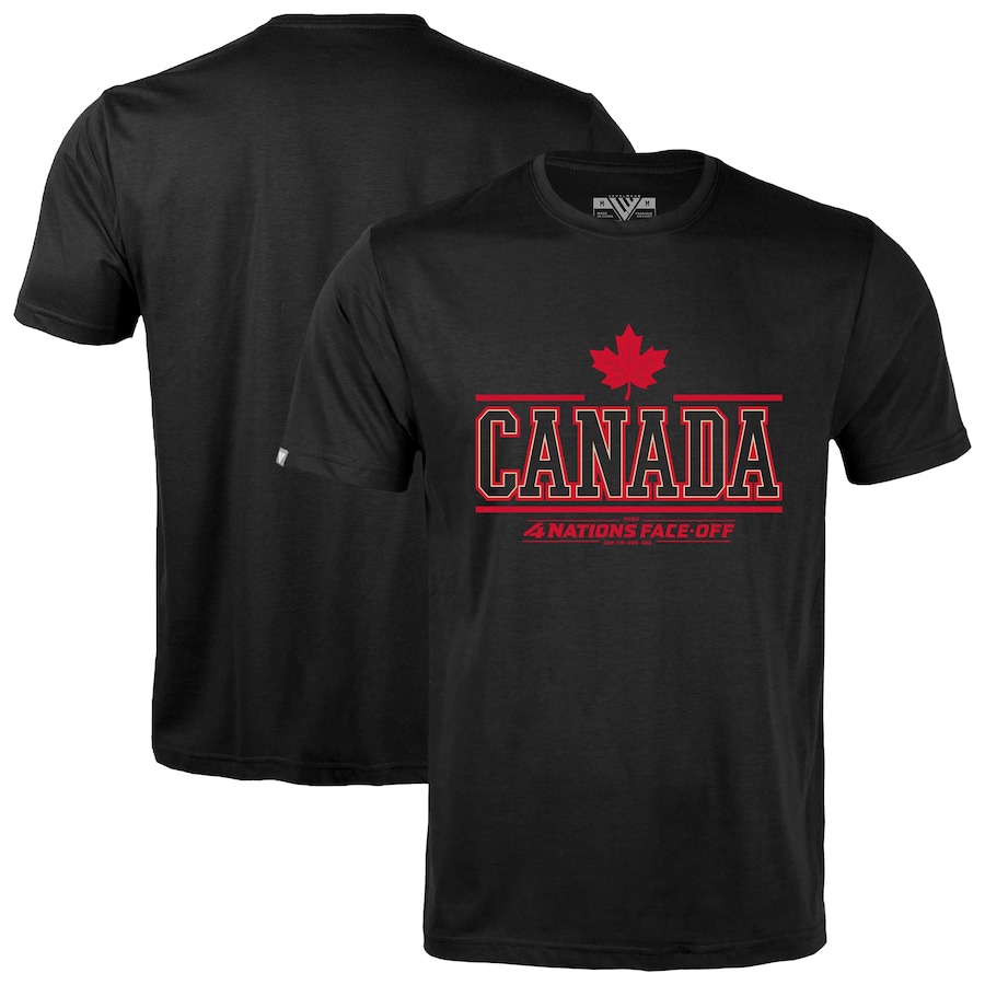 Men's Canada Levelwear Black 2025 4 Nations Face-Off Richmond T-Shirt - ujerseystore