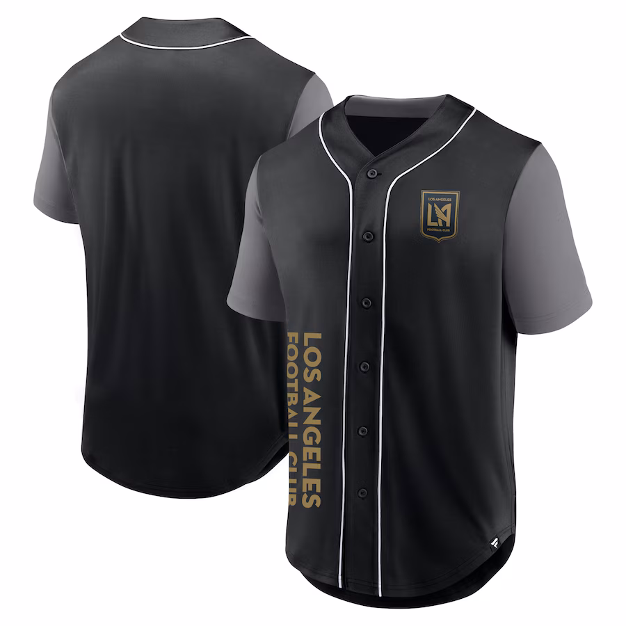 Men's LAFC Fanatics Black Balance Fashion Baseball Jersey - ujerseystore
