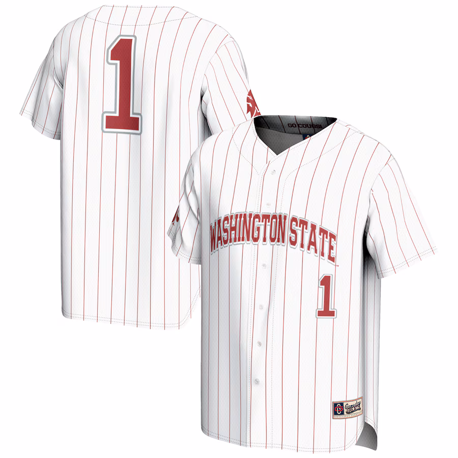 Men's GameDay Greats #1 White Washington State Cougars Lightweight Baseball Jersey - ujerseystore