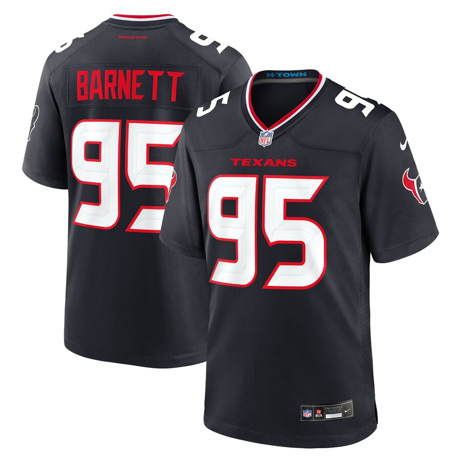 Men's Houston Texans Derek Barnett Nike Navy Team Game Jersey - ujerseystore