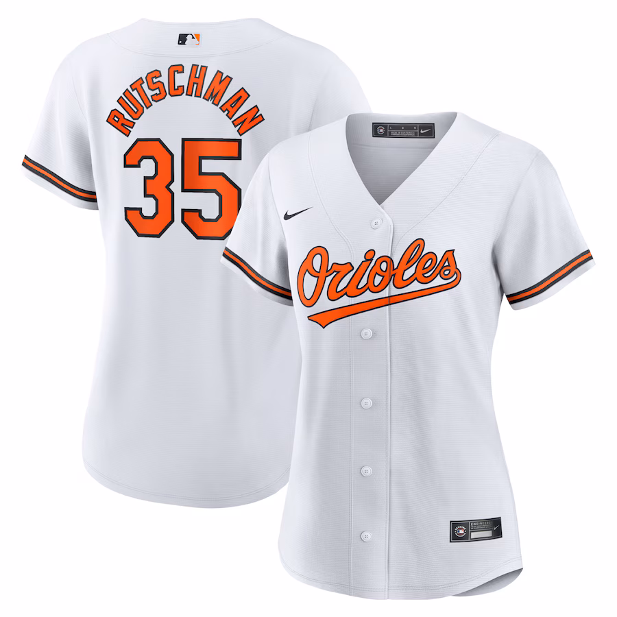 Women's Baltimore Orioles Adley Rutschman Nike White Home Replica Player Jersey - ujerseystore