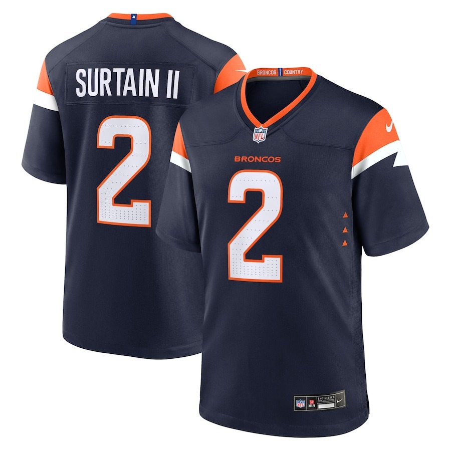 Men's Denver Broncos Patrick Surtain II Nike Navy Alternate Game Jersey - ujerseystore