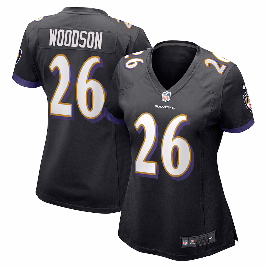 Women's Baltimore Ravens Rod Woodson Nike Black Retired Player Jersey - ujerseystore