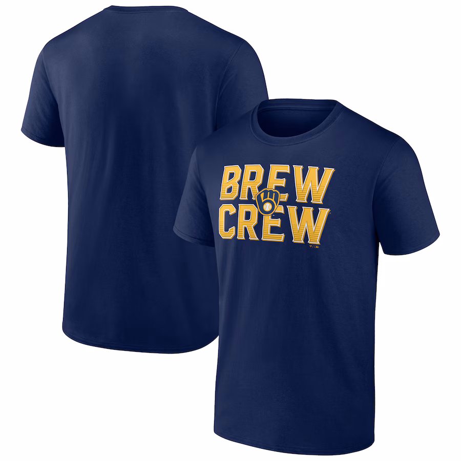Men's Milwaukee Brewers Navy Hometown Brew Crew Fancy T-Shirt - ujerseystore