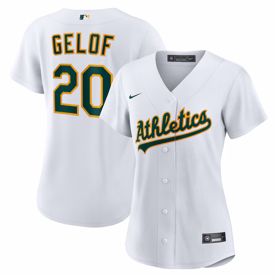 Women's Athletics Zack Gelof Nike White Home Replica Player Jersey - ujerseystore