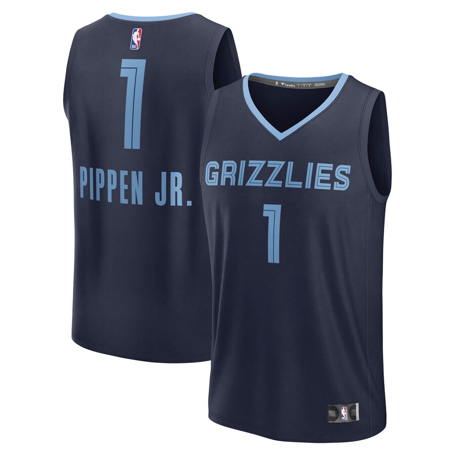 Men's Memphis Grizzlies Scotty Pippen Jr. Fanatics Navy Fast Break Replica Player Jersey - Icon Edition - ujerseystore