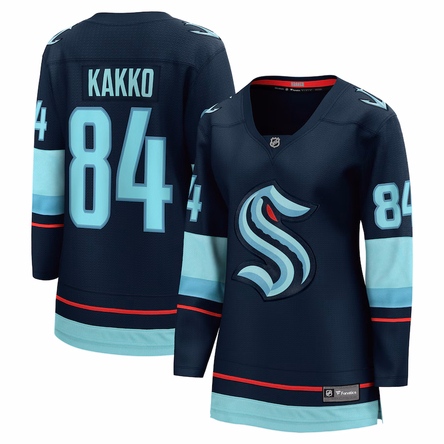 Women's Seattle Kraken Kaapo Kakko Fanatics Deep Sea Blue Home Breakaway Player Jersey - ujerseystore