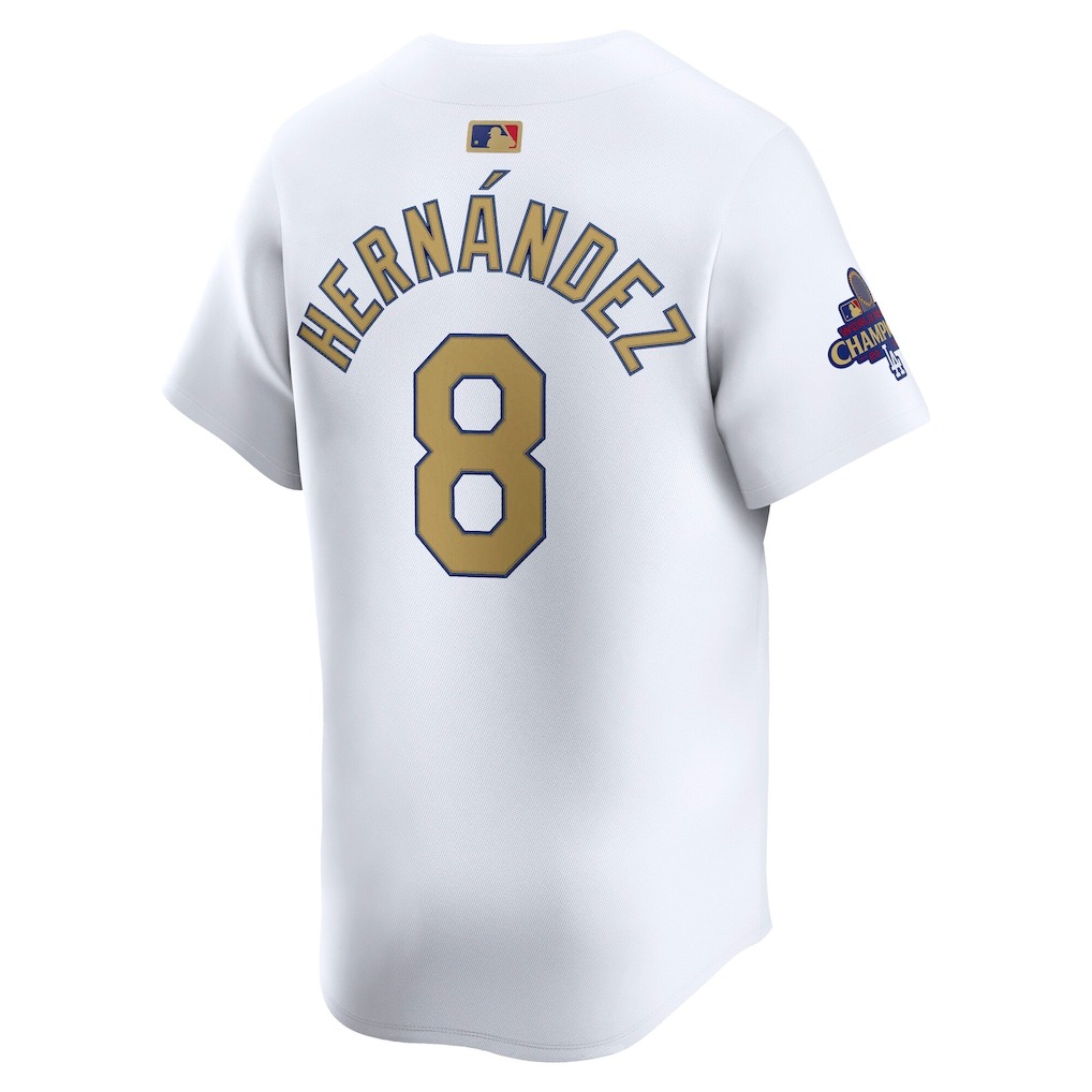Men's Los Angeles Dodgers Enrique Hernández Nike White 2025 Gold Collection Limited Jersey - ujerseystore
