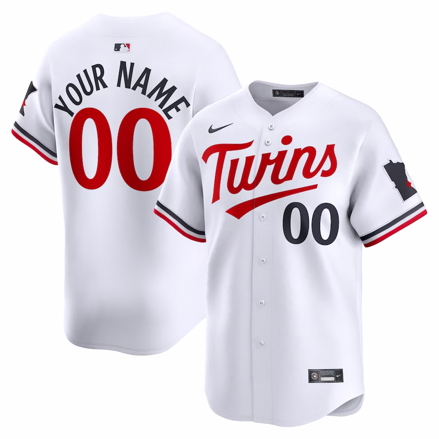 Men's Minnesota Twins Nike White Home Limited Custom Jersey - ujerseystore