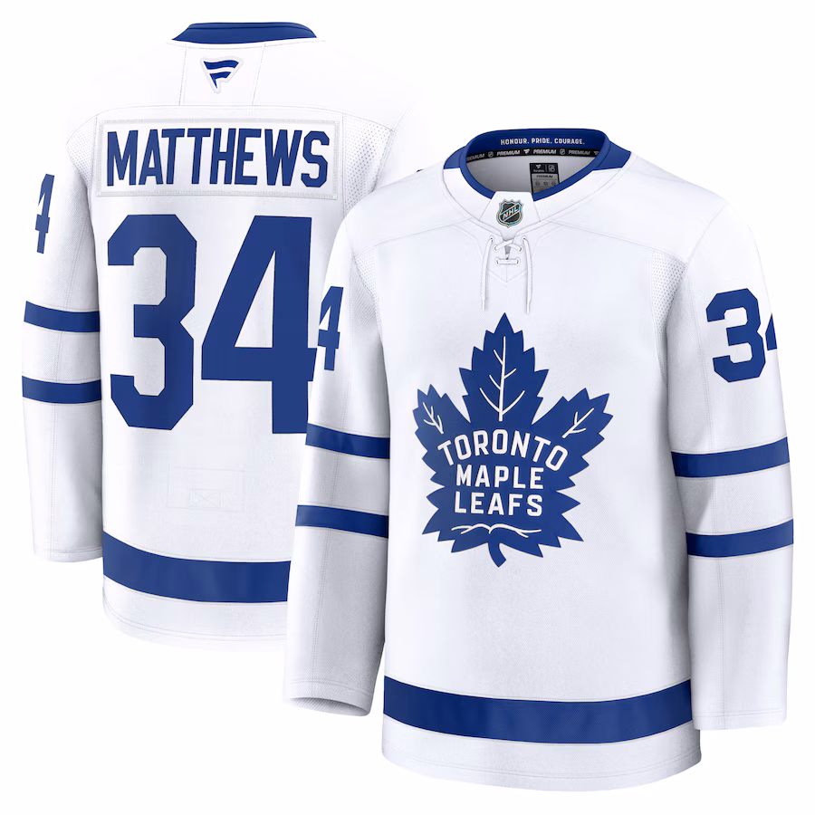 Men's Toronto Maple Leafs Auston Matthews Fanatics White Away Premium Jersey - ujerseystore