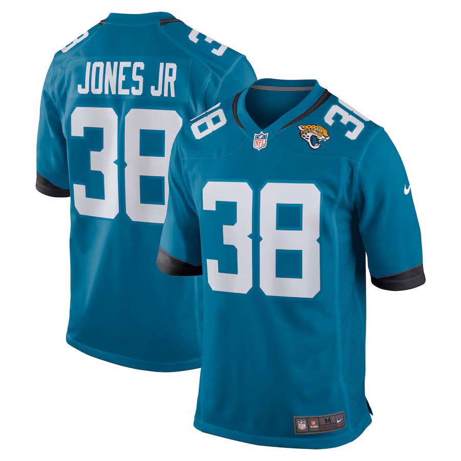Men's Jacksonville Jaguars Velus Jones Jr. Nike Teal Team Game Jersey - ujerseystore