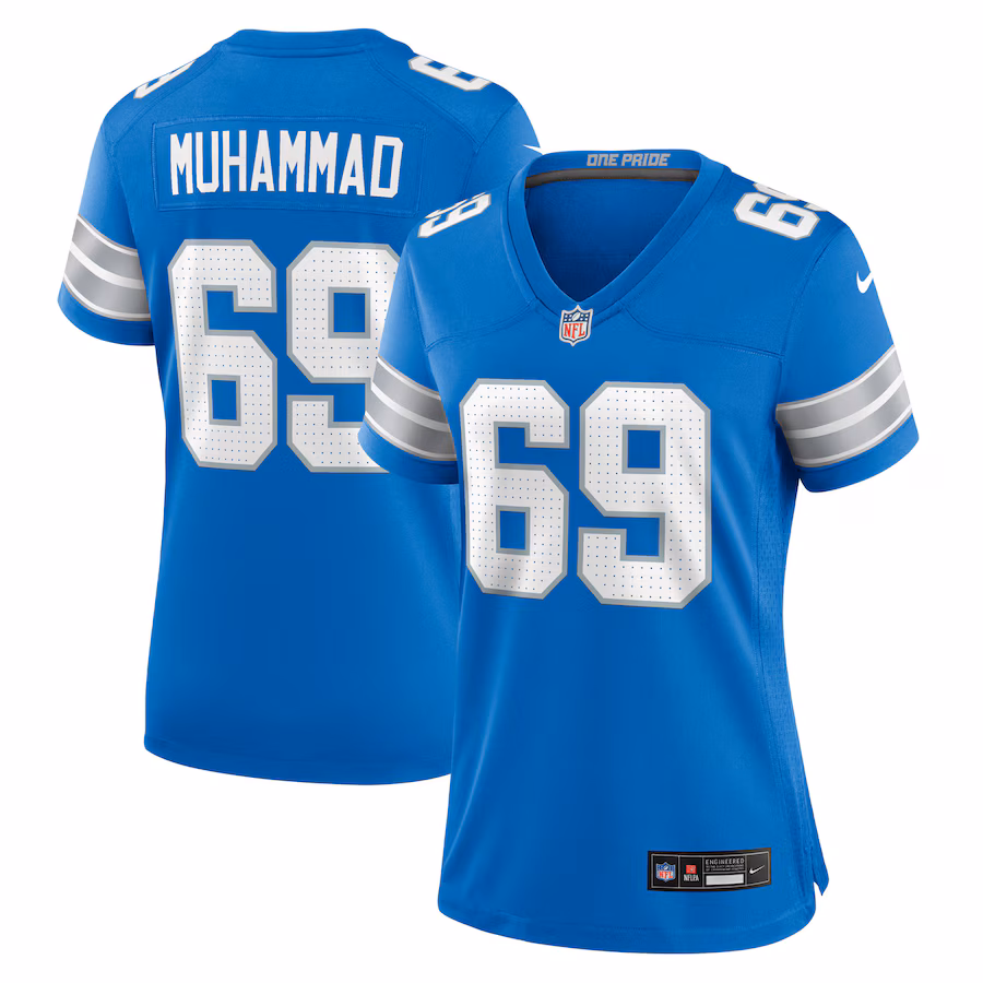Women's Detroit Lions Al-Quadin Muhammad Nike Blue Team Game Jersey - ujerseystore