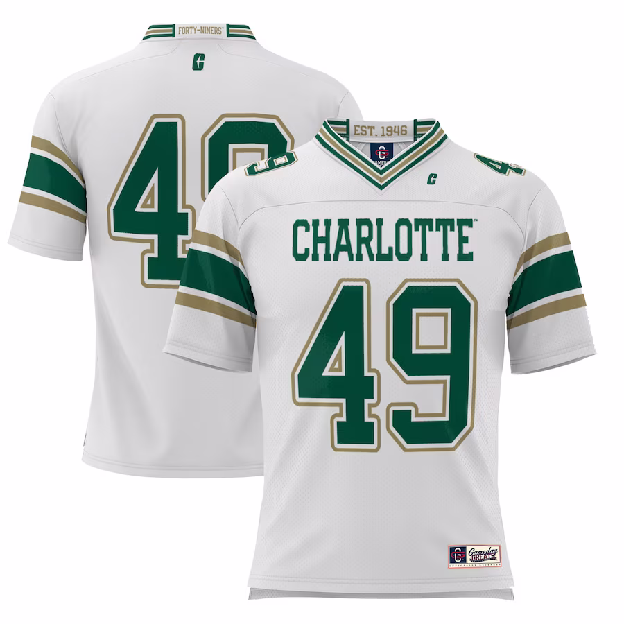 #49 Charlotte 49ers GameDay Greats Youth Football Jersey - White - ujerseystore