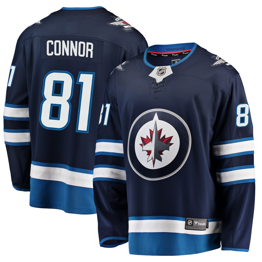Men's Winnipeg Jets Kyle Connor Fanatics Branded Navy Breakaway Replica Jersey - ujerseystore