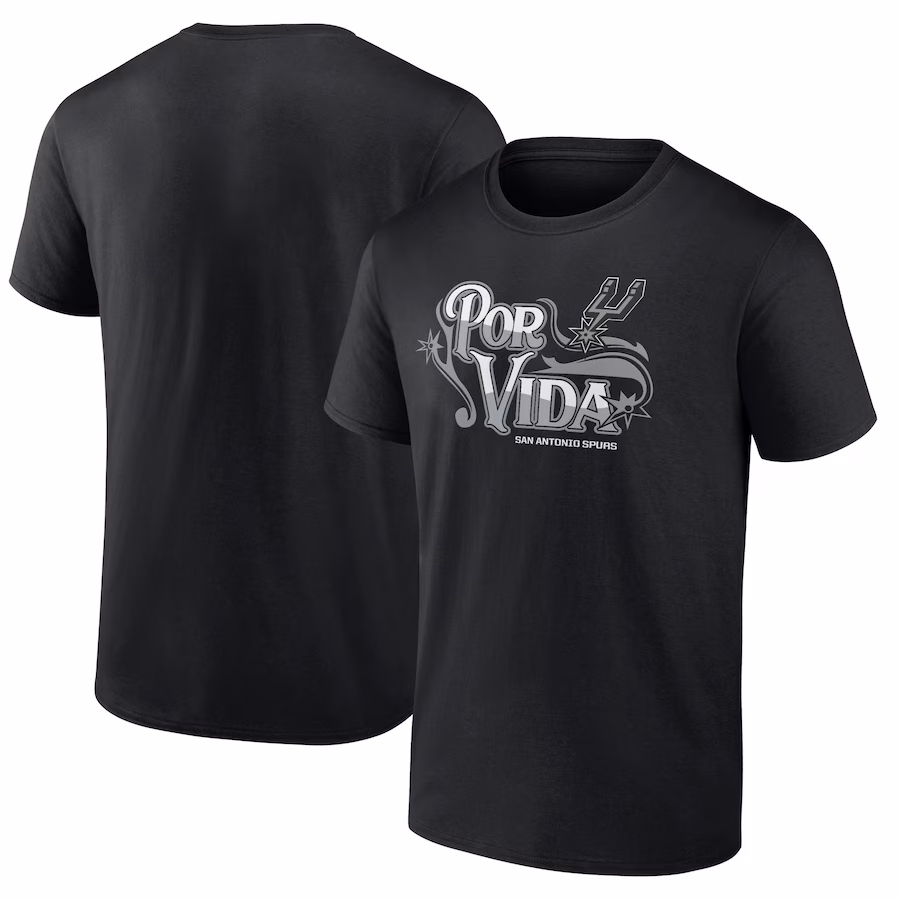 Men's San Antonio Spurs Black Half Court Offense T-Shirt - ujerseystore