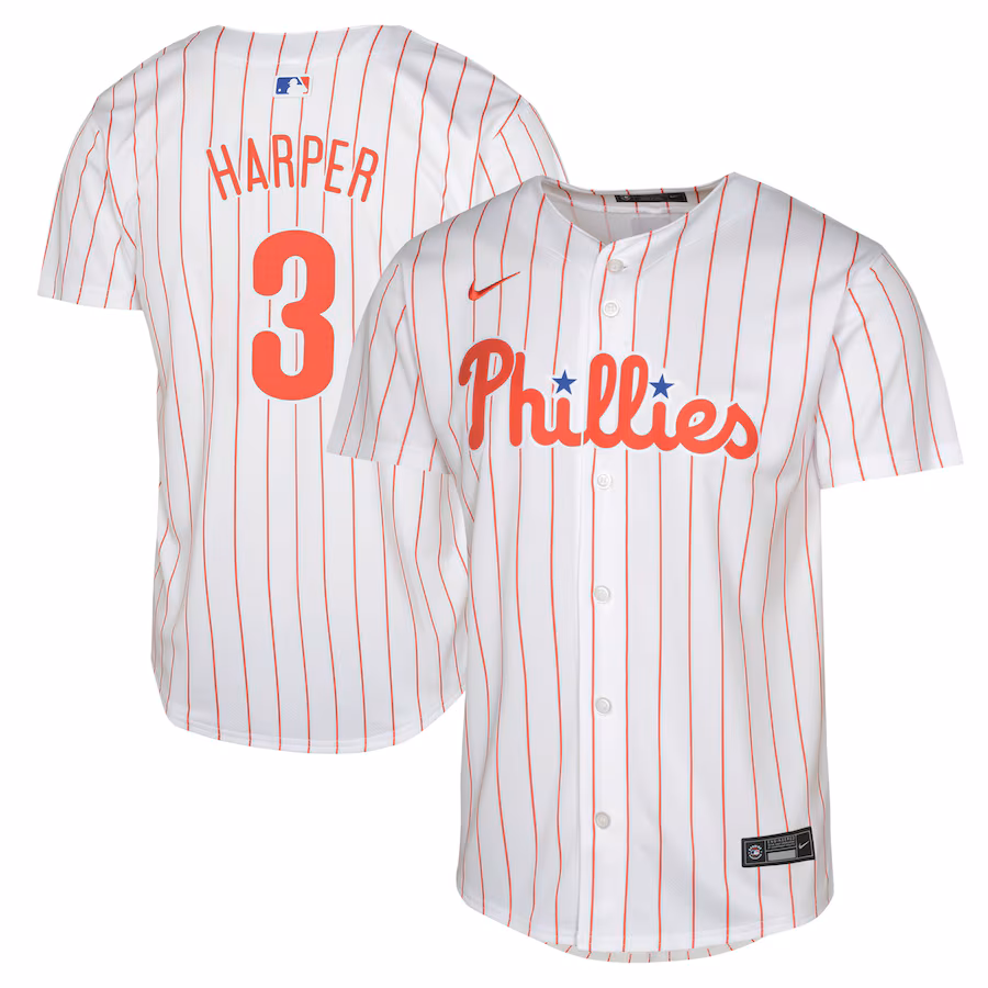 Youth Philadelphia Phillies Bryce Harper Nike White Limited Player Jersey - ujerseystore
