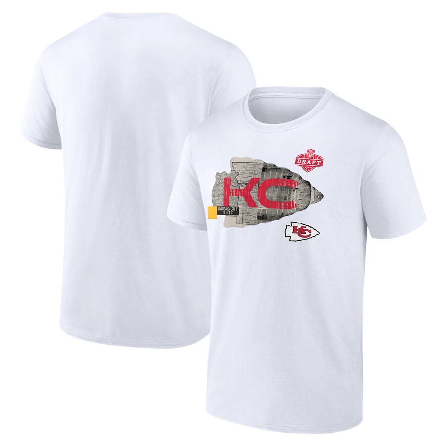 Men's Kansas City Chiefs White 2025 NFL Draft T-Shirt - ujerseystore