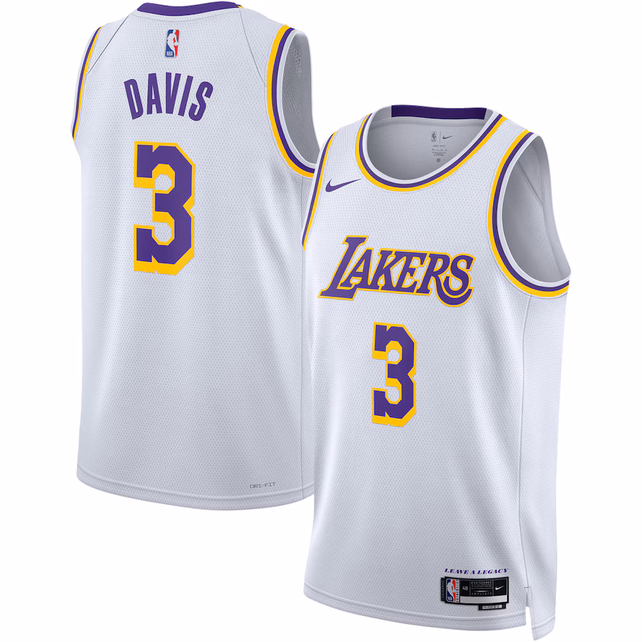 Unisex Los Angeles Lakers Anthony Davis Nike White Swingman Jersey - Association Edition - ujerseystore