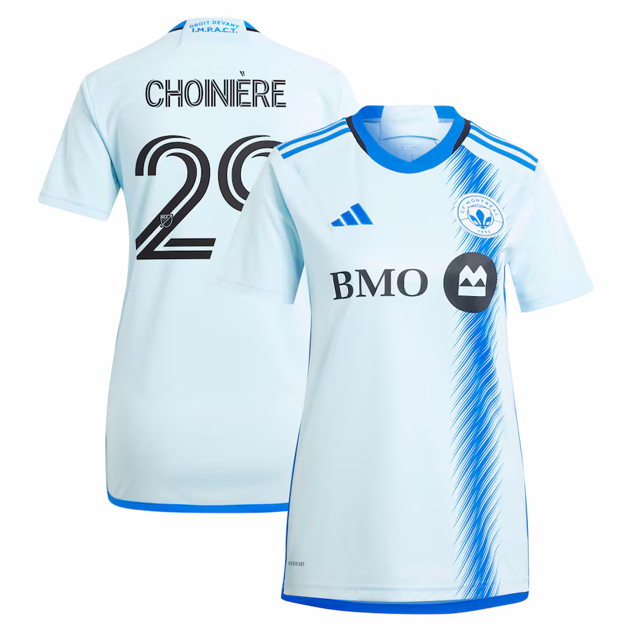 Women's CF Montreal Mathieu Choinière adidas Light Blue 2024 La Main Replica Player Jersey - ujerseystore
