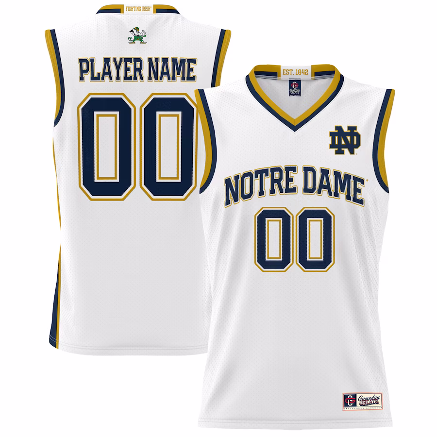 Notre Dame Fighting Irish GameDay Greats Youth NIL Pick-A-Player Lightweight Basketball Jersey - White - ujerseystore