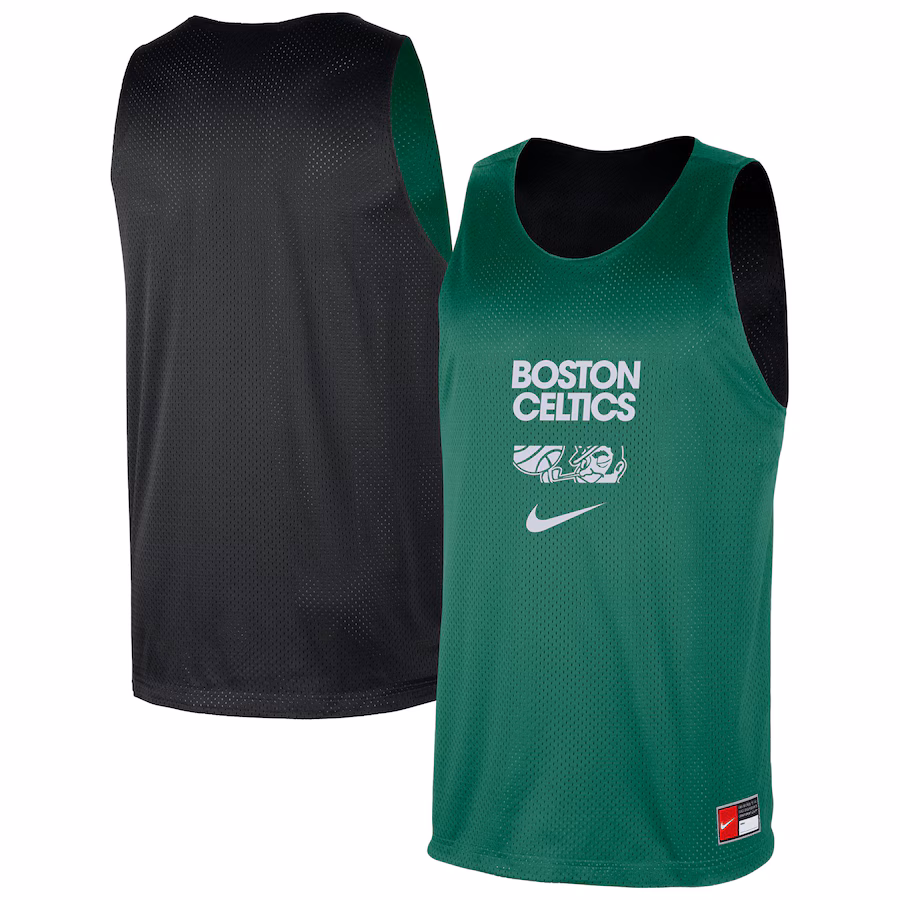 Men's Boston Celtics Nike Kelly Green/Black Courtside Reversible Mesh Practice Jersey - ujerseystore