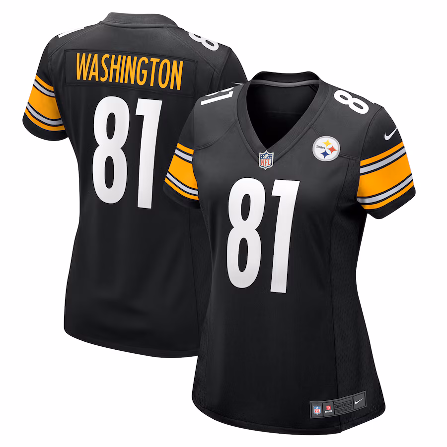 Women's Pittsburgh Steelers Scotty Washington Nike  Black  Game Jersey - ujerseystore