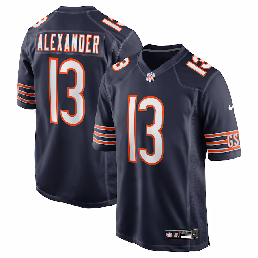 Men's Chicago Bears Maurice Alexander Nike Navy Team Game Jersey - ujerseystore