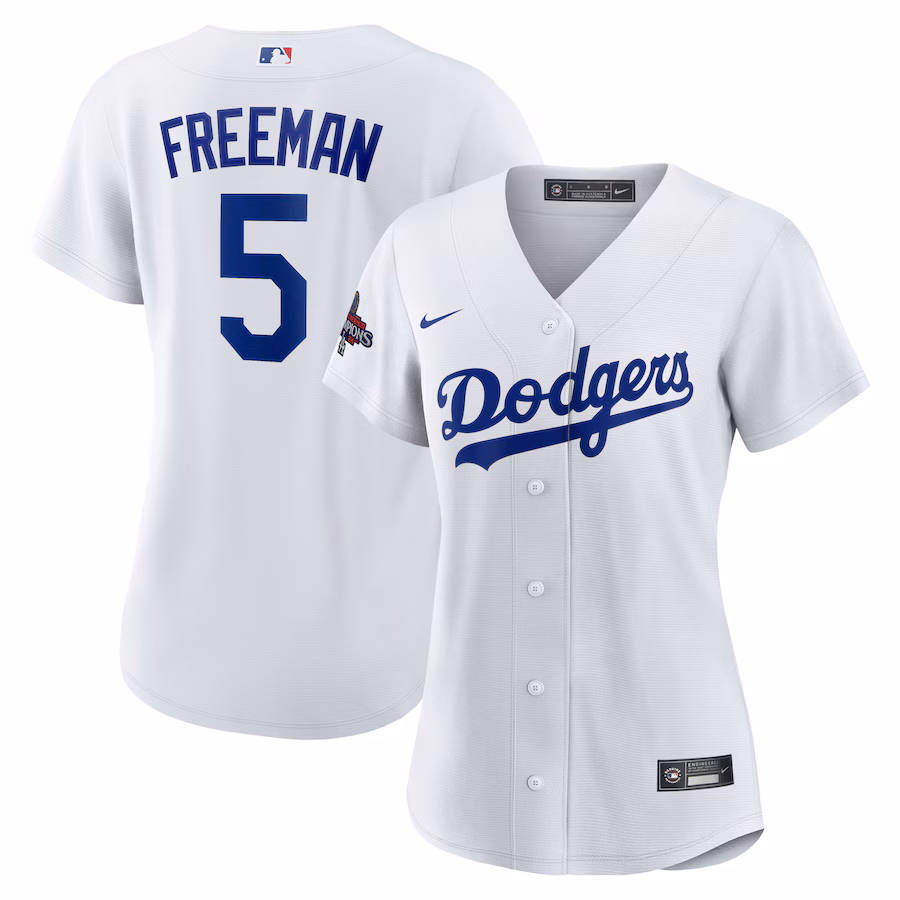 Women's Los Angeles Dodgers Freddie Freeman Nike White 2024 World Series Champions Home Replica Player Jersey - ujerseystore