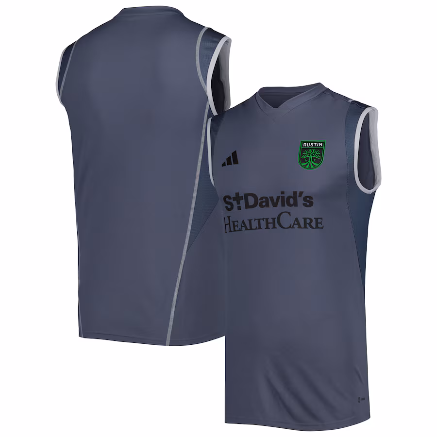 Men's Austin FC adidas Gray 2023 On-Field Sleeveless Training Jersey - ujerseystore