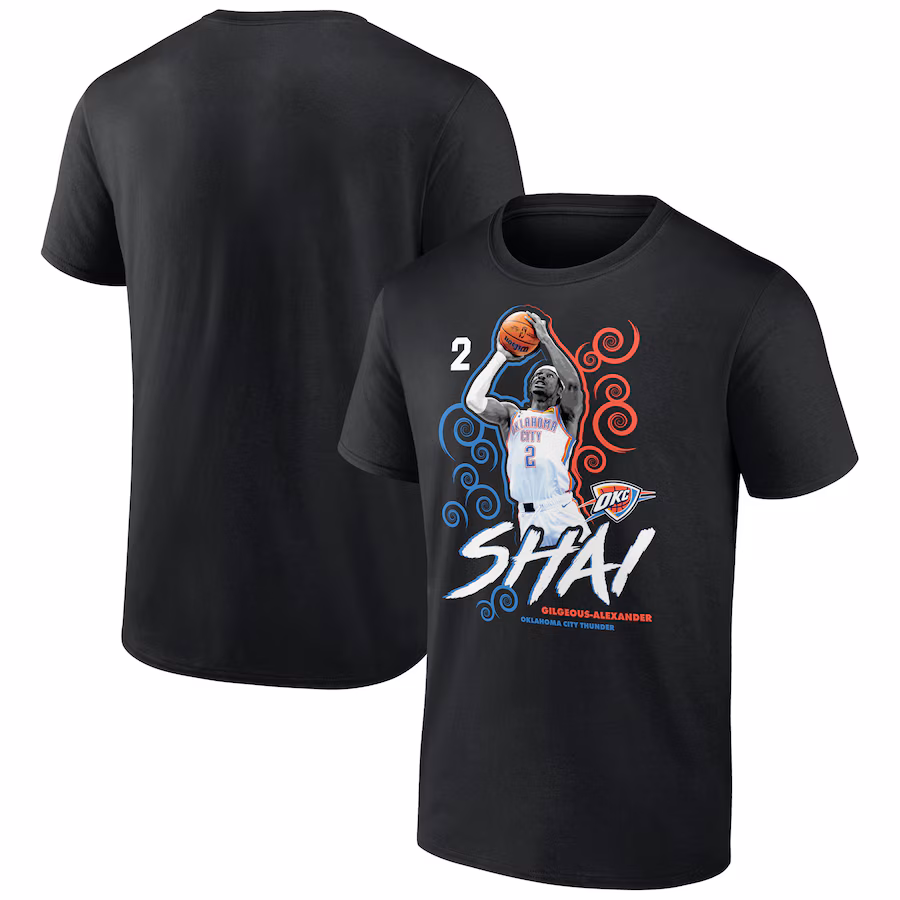 Men's Oklahoma City Thunder Shai Gilgeous-Alexander Black Competitor T-Shirt - ujerseystore