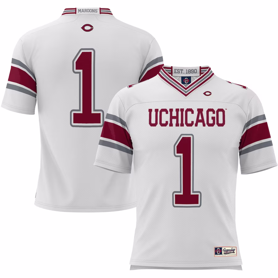 #1 UChicago Maroons GameDay Greats Football Jersey - White - ujerseystore