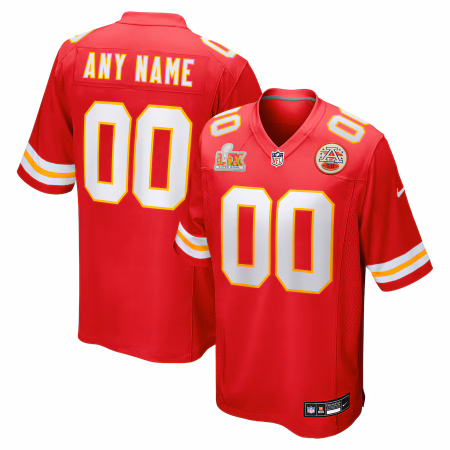 Men's Kansas City Chiefs Nike Red Super Bowl LIX Custom Game Jersey - ujerseystore