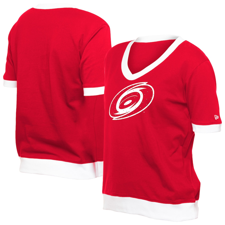 Women's Carolina Hurricanes New Era Red Game Day Rhinestuds T-Shirt - ujerseystore