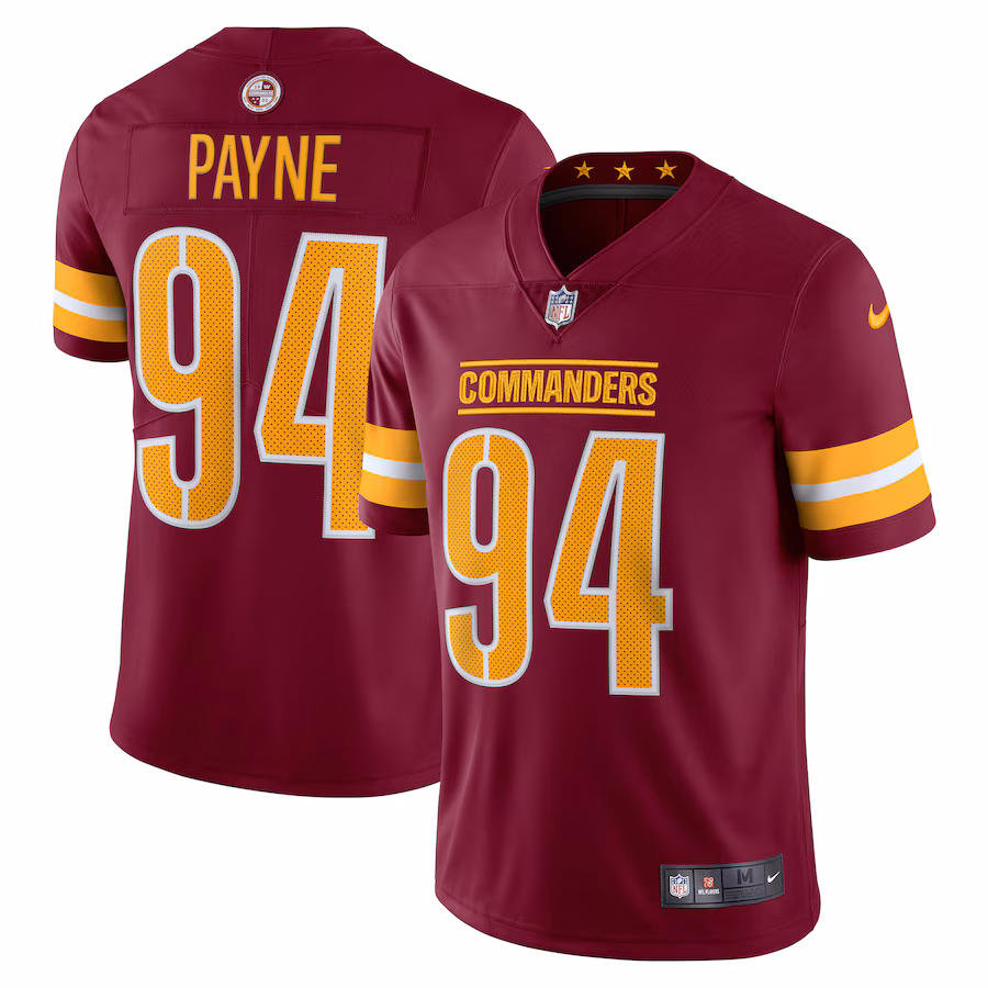 Men's Washington Commanders Da'Ron Payne Nike Burgundy Vapor Limited Jersey - ujerseystore