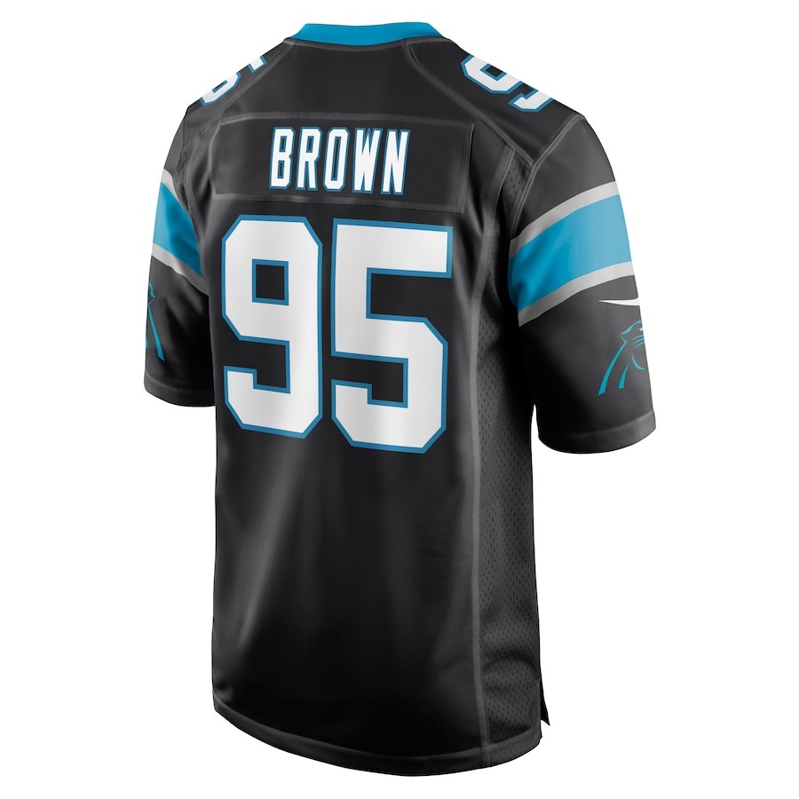Men's Carolina Panthers Derrick Brown Nike Black Player Game Jersey - ujerseystore