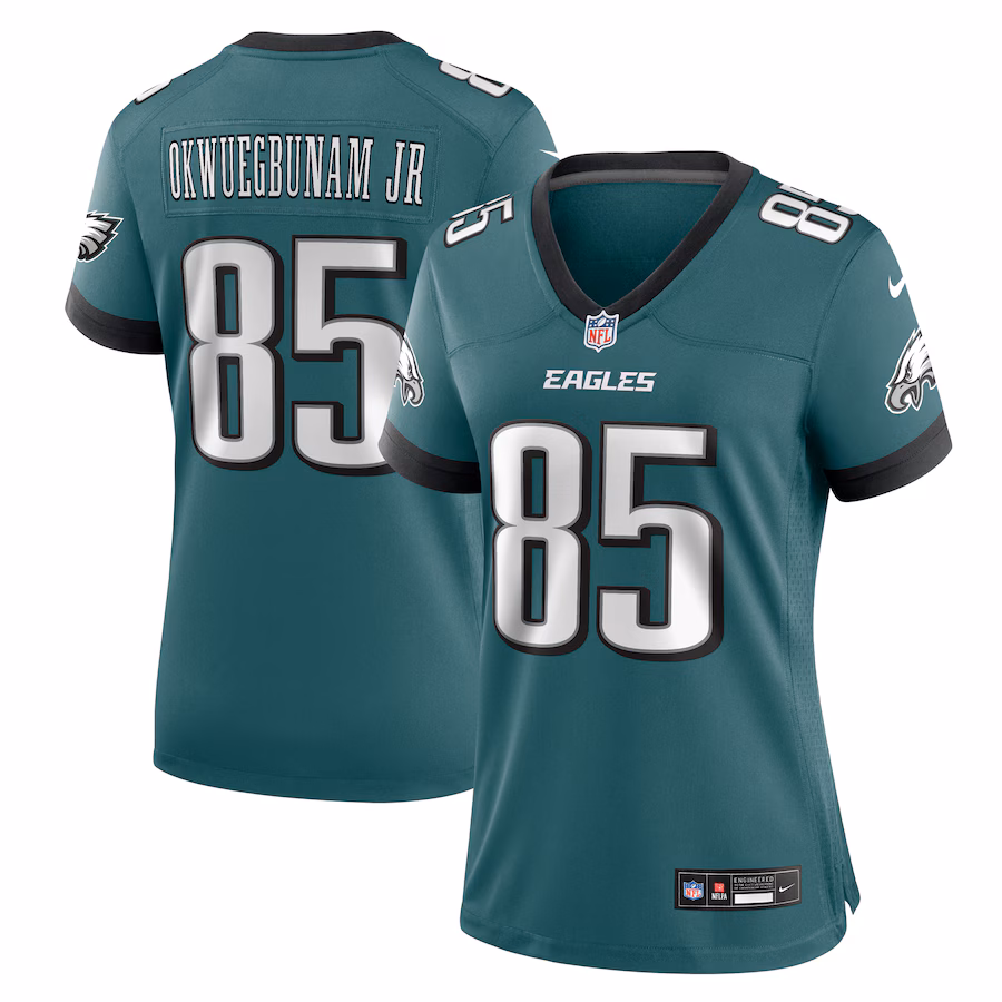 Women's Philadelphia Eagles Albert Okwuegbunam Jr. Nike Midnight Green Team Game Jersey - ujerseystore