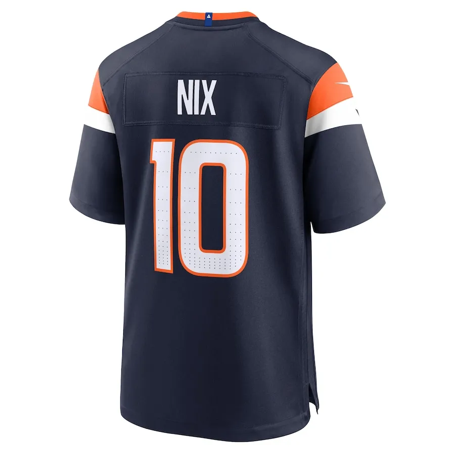 Men's Denver Broncos Bo Nix Nike  Navy Alternate Game Jersey - ujerseystore